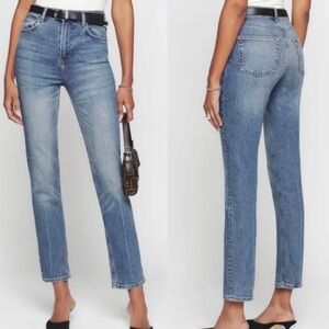 Reformation Blue Straight Leg Jeans